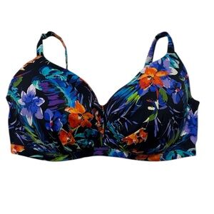 Swimsuits For All Blue Floral Bikini Top, 38G